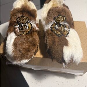 Australia Luxe Collective Two-Tone Fur Slippers